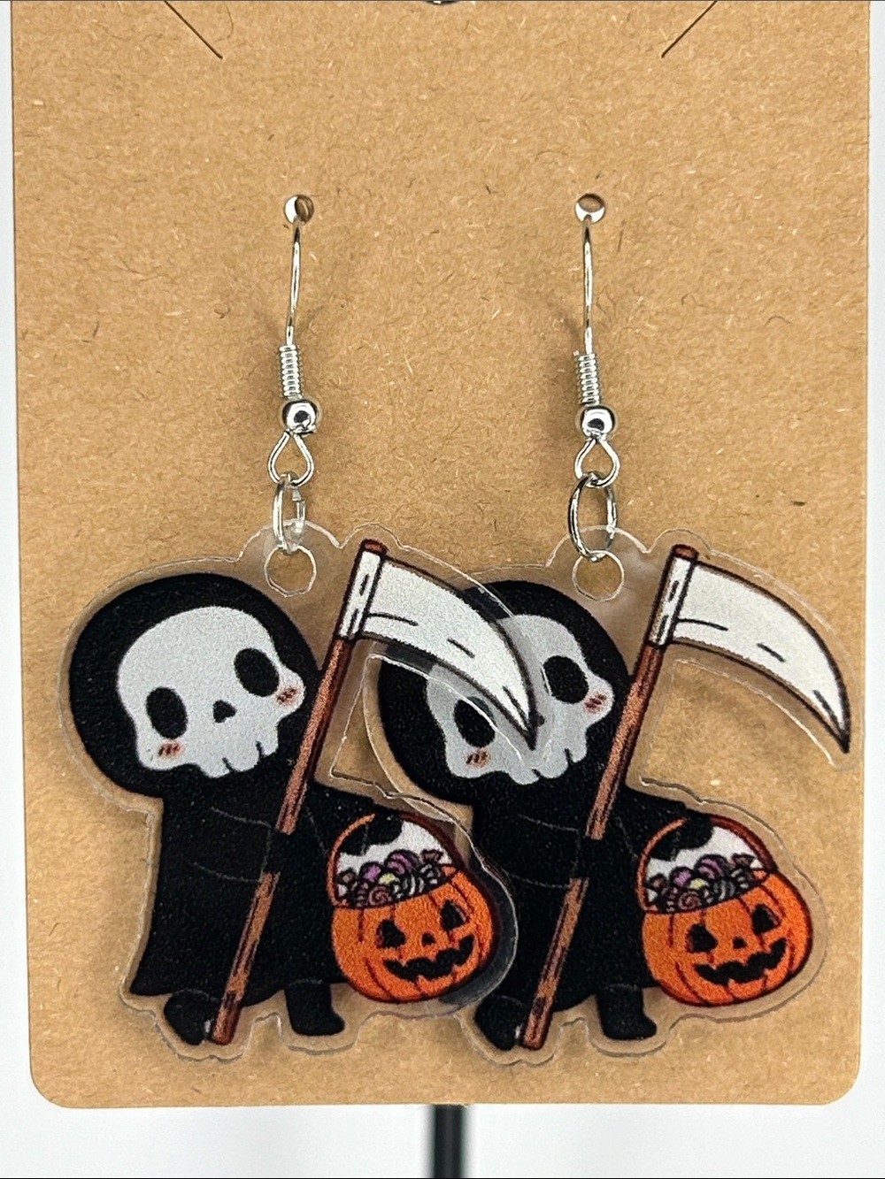 Cute Grim Reaper Halloween Dangle Earrings Halloween Jewelry